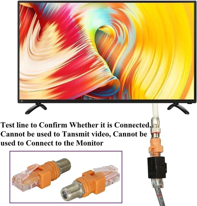 Alt view image 7 of 7 - RF Female to RJ45 Male Ethernet Coaxial Barrel Converter Adapter,RF to RJ45 Converter for Most line Tester,line Detector,line Finder and Other Detection Equipment.(2 Packs/Female-Male)