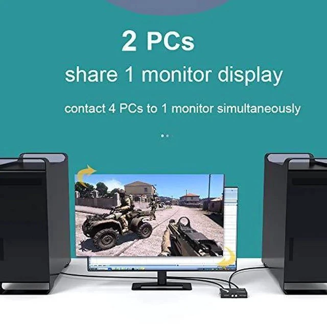 Alt view image 4 of 5 - MT-VIKI 2 in 1 Out VGA Switch Box, 2-Port Manual VGA Video Selector Switcher for Desktop PC, Laptop, Monitor, Projector