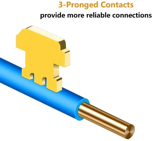 Alt view image 3 of 6 - 20 Pack RJ11 6P4C Modular Telephone Plugs with 3-Prong Contacts, RJ11 Connectors for Solid & Stranded Telephone Wires