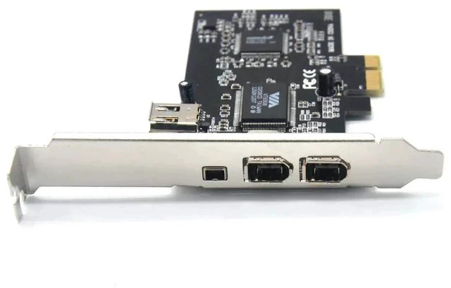 Alt view image 2 of 3 - PCIe x1 3-Port IEEE 1394A FireWire Expansion Card, PCI Express 1394 Controller with 2×6-Pin +1×4-Pin External Ports, Full & Low Profile Brackets for Desktop, DV Camcorder Video Capture & Legacy FireWi