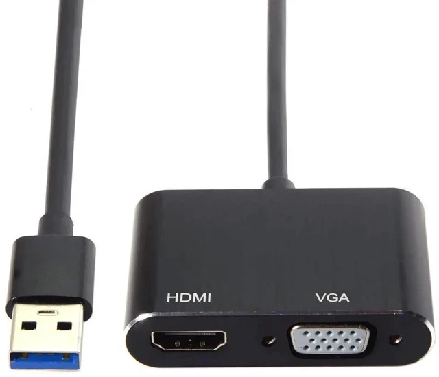 Alt view image 4 of 5 - USB 3.0/2.0 to HDMI VGA Dual Display Adapter Cable, External USB Video Graphics Card Compatible with Windows & Mac Laptops