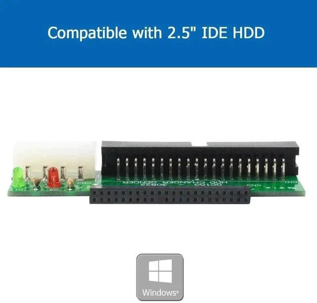 Main image of Laptop IDE to Desktop PC Adapter, 2.5 inch 44 Pin HDD Hard Disk Drive or SSD to 40 Pin 3.5 inch PATA Port Converter Card