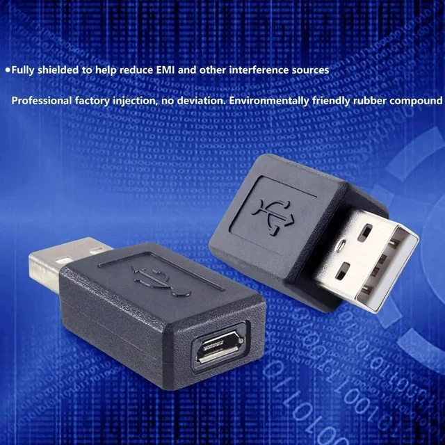 Alt view image 7 of 7 - Mini USB Adaptor USB 2.0 A Male to USB Micro Female Converter (3 Pack)