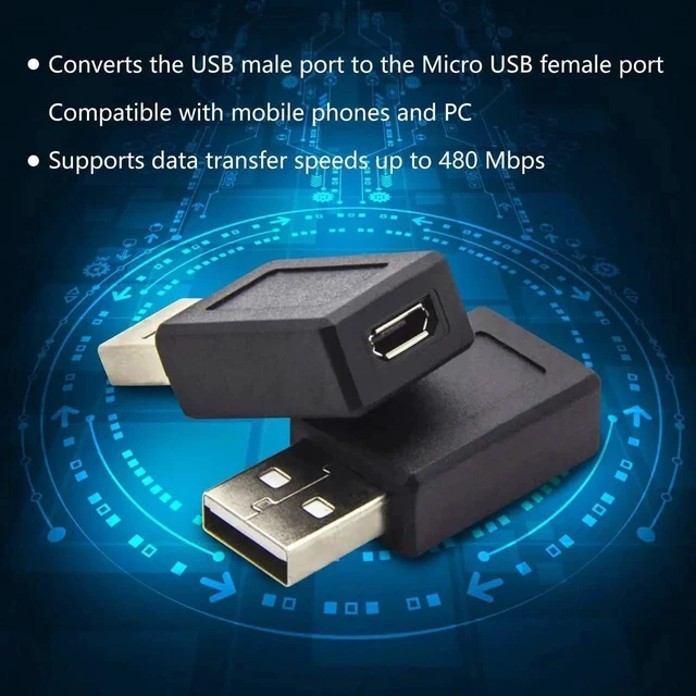 Alt view image 6 of 7 - Mini USB Adaptor USB 2.0 A Male to USB Micro Female Converter (3 Pack)