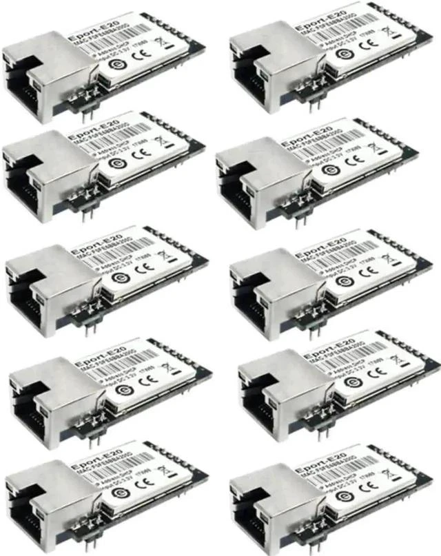 Main image of 10 Pack Eport-E20 TTL Serial to Ethernet Embedded Module, FreeRTOS TCP/IP MCU Network Converter 3.3V Low Voltage, Supports DHCP & Telnet for IoT Secondary Development