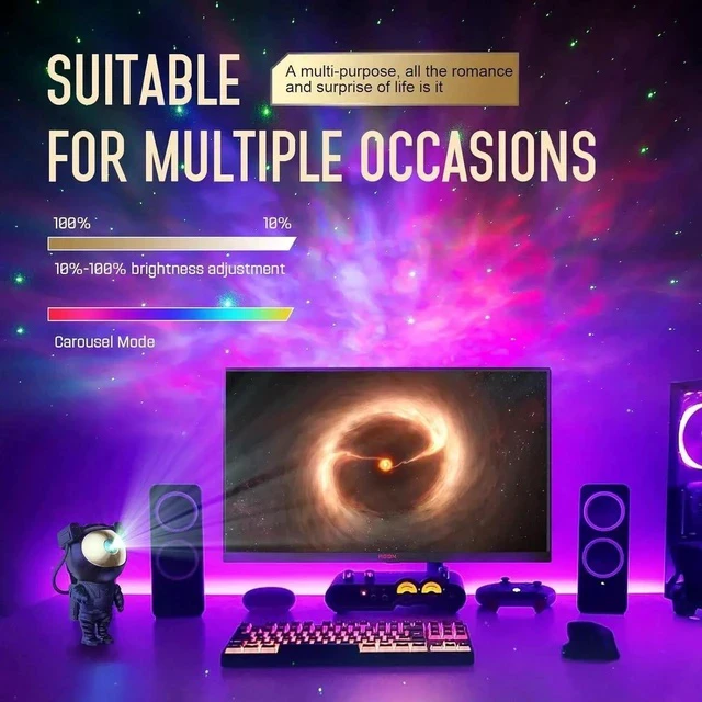 Alt view image 2 of 5 - Gemdeck Night Light Projector, Galaxy Star Astronaut Space Ceiling Projector
