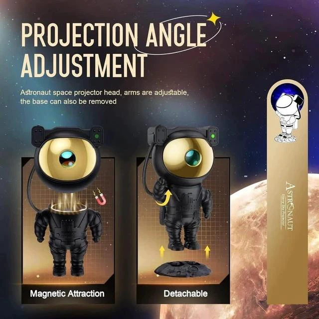 Alt view image 3 of 5 - Gemdeck Night Light Projector, Galaxy Star Astronaut Space Ceiling Projector