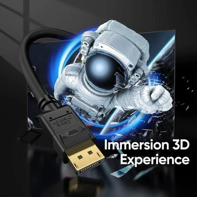 Alt view image 3 of 7 - 6FT/1.8M DP 1.2 Male to Male DisplayPort Cable, 4K@60Hz 2K@144Hz High Speed DP Video Cord for PC, Laptop, Monitor and Projector