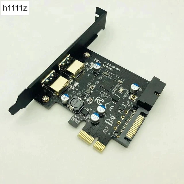 Alt view image 2 of 6 - Super Speed USB 3.0 PCI-E 2 Port PCI Express Expansion Card 19-Pin Power Connector for Desktops PC PCI Express USB 3.0 Cards