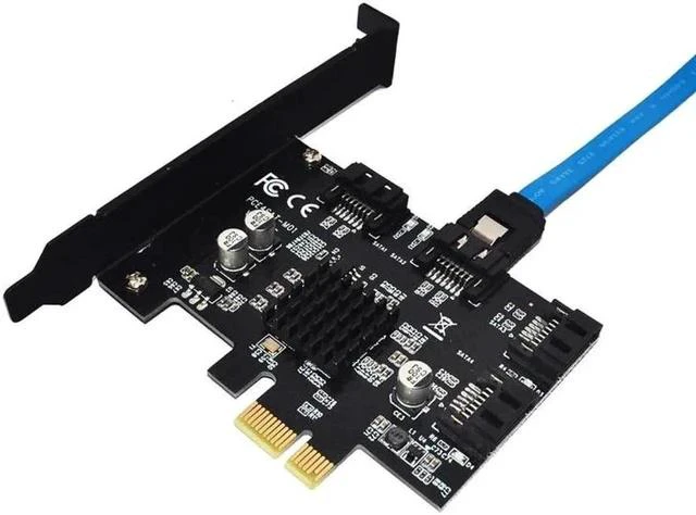 Alt view image 2 of 6 - 4 Ports SATA 6G PCI Express Controller Card PCI-e To SATA III 3.0 Converter Support Low Profile Bracket SATA3 W/ 88SE9215 chip