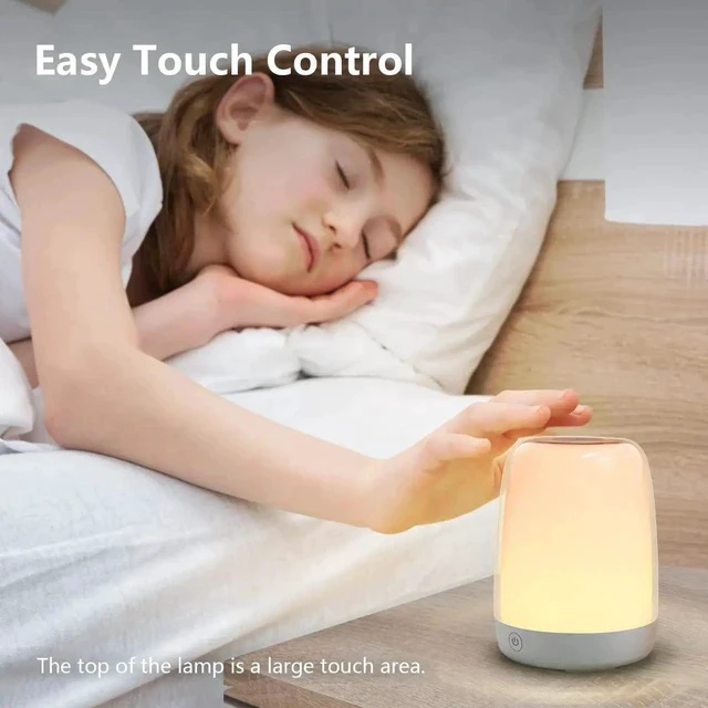 Alt view image 5 of 5 - Gemdeck Color Changing Nursery Night Light, Baby Night Light with Dimmable Warm Light, USB Bedside Night Light Lamp