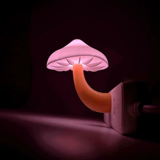 Alt view image 7 of 7 - Gemdeck Mushroom Night Light, Plug-in LED Night Light, Wall Based Mushroom Lamp for Room