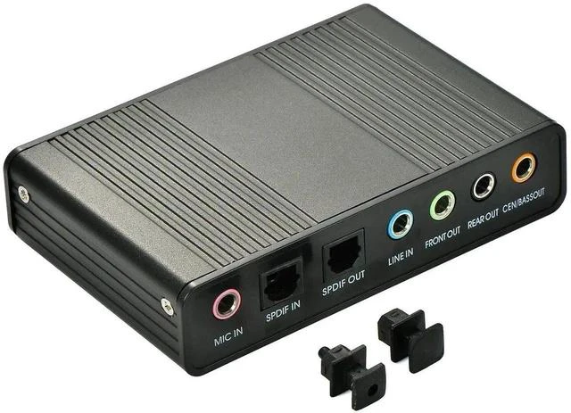 Alt view image 2 of 2 - Sound Card, 6 Channel External Sound Card USB 2.0 External 5.1 Surround Sound Optical S/PDIF Audio Sound Card Adapter for PC Laptop Recording Compatible with Windows 10/8/7/ XP