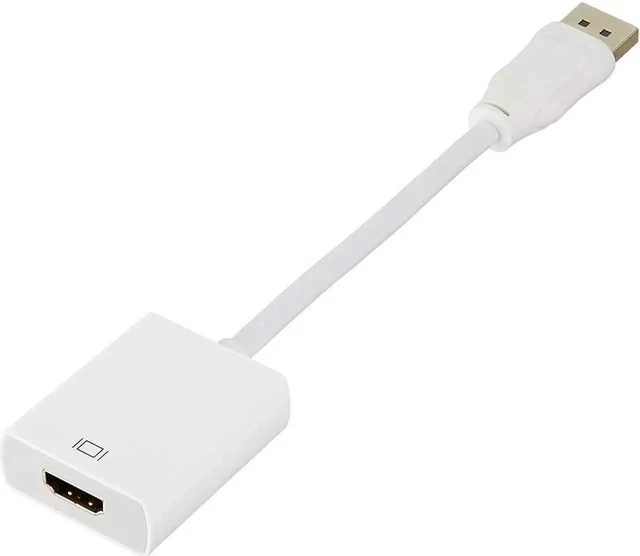 Alt view image 3 of 7 - DisplayPort to HDMI Adapter - Black MALE to FEMALE DP to HDMI Converter for DisplayPort Enabled Desktops and Laptops to Connect to HDMI Displays, White