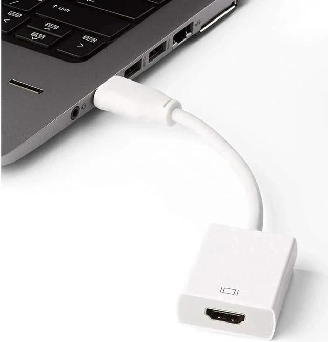 Alt view image 6 of 7 - DisplayPort to HDMI Adapter - Black MALE to FEMALE DP to HDMI Converter for DisplayPort Enabled Desktops and Laptops to Connect to HDMI Displays, White
