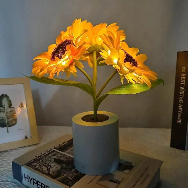 Alt view image 2 of 6 - Gemdeck 3 USB Head 22, Artificial Sunflower in Pot with LED Night Light