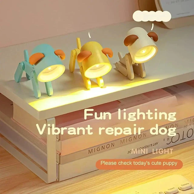 Alt view image 3 of 7 - Gemdeck 4pcs Led Night Lights Puppy Dog Night Lamp Portable Desk Lamp