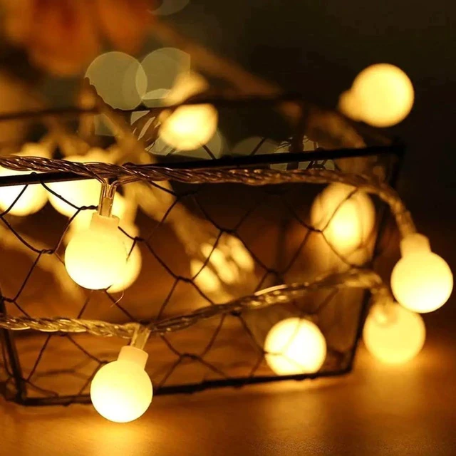 Alt view image 2 of 7 - Gemdeck Plug in LED String Lights, 6m 40 LED Bulb Warm White Globe Fairy Lights for Holiday/Christmas/Wedding/Party Indoor Outdoor Decoration