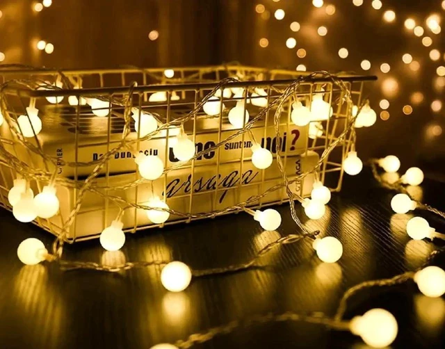 Alt view image 3 of 7 - Gemdeck Plug in LED String Lights, 6m 40 LED Bulb Warm White Globe Fairy Lights for Holiday/Christmas/Wedding/Party Indoor Outdoor Decoration