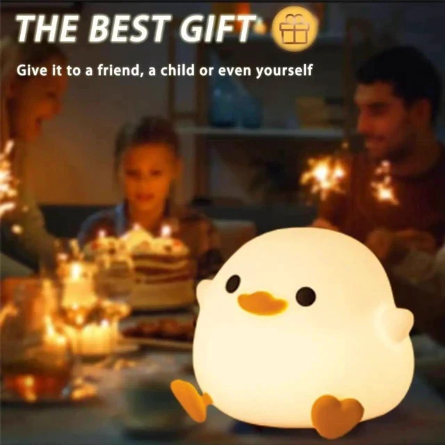 Alt view image 5 of 6 - Gemdeck Cute Duck Night Light, Animal Silicone Nursery Rechargeable Table Lamp Bedside Lamp with Touch Sensor