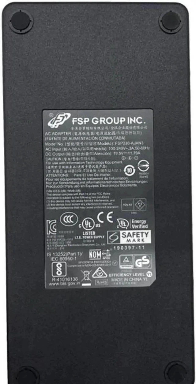 Alt view image 3 of 3 - FSP FSP230-AJAN3 230W AC Power Adapter 19.5V 11.79A Replacement Charger Compatible with GALLERIA GCR2070RGF-QC-B GCR1660TGF-QC-G, AOC AG353UCG Gaming Monitor, XPG Xenia 15, Intel NUC & Tongfang QC7 Mi