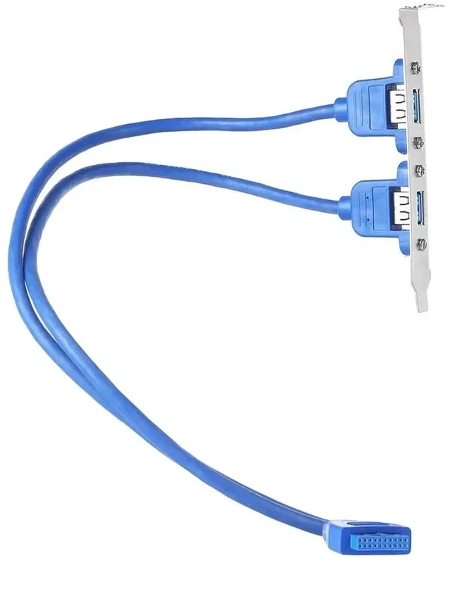 Alt view image 2 of 4 - Pro Motherboard USB 3.0 20Pin to Dual USB 3.0 Rear Chassis Baffle Cable, PCI Slot Dual USB-A Female Back Panel Expansion Wire for Desktop PC