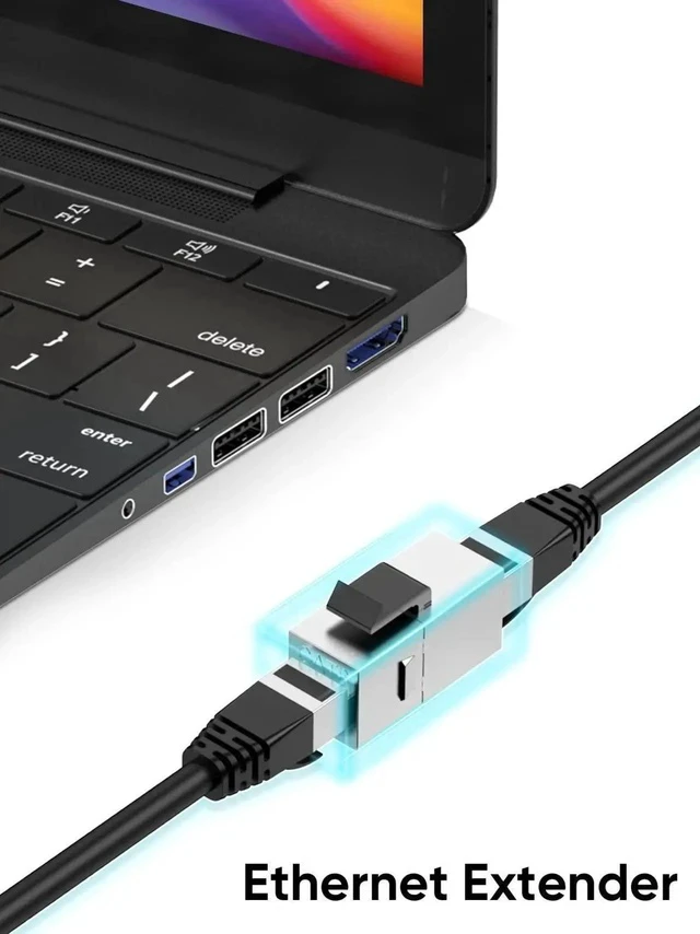 Alt view image 2 of 7 - 10 Pack Shielded RJ45 Female to Female Ethernet Coupler, 8P8C Inline Modular Extender Adapter for Cat6 Network Cable Extension