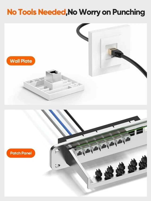 Alt view image 6 of 7 - 10 Pack Shielded RJ45 Female to Female Ethernet Coupler, 8P8C Inline Modular Extender Adapter for Cat6 Network Cable Extension