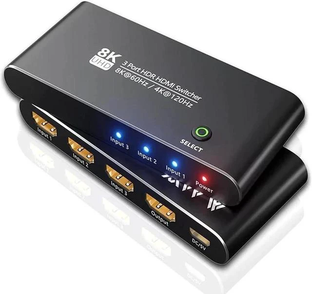 Main image of HDMI Switcher , 8K 4K 120hz Ultra HD 8K High Speed 48Gbps Directional HDMI Switch 3in 1out 8K@60Hz 4K@120Hz Switcher Converter Compatible with Xbox PS5 Projectors Monitors
