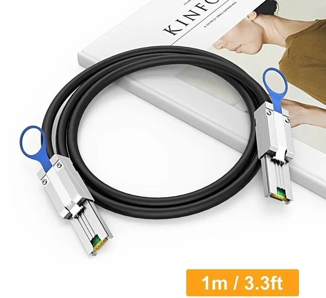 Alt view image 6 of 6 - 1.0m SFF-8088 to SFF-8088 External Mini SAS Cable, 26Pin Male to Male SAS 2.0 Interconnect Wire for RAID, DAS and Enterprise Servers