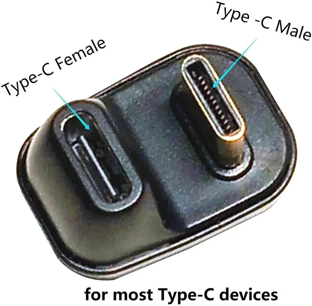 Alt view image 2 of 7 - U Shape USB C Adapter 40Gbps 180 Degree Angle USB 4 Adapter Type C Male to Female Extender PD 100W Fast Charging 8K@60Hz for Laptop,Tablet,Type C Device
