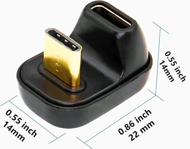 Alt view image 4 of 7 - U Shape USB C Adapter 40Gbps 180 Degree Angle USB 4 Adapter Type C Male to Female Extender PD 100W Fast Charging 8K@60Hz for Laptop,Tablet,Type C Device
