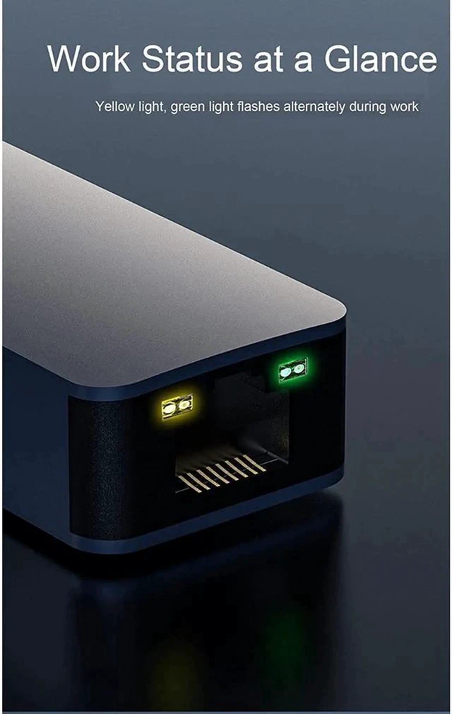 Alt view image 2 of 7 - USB Type C 3.1 to 2.5G Gigabit Ethernet Network Adapter USB Type C to 2.5 Gigabit Network RJ45 LAN 2.5Gbps Converter Compatible for MacBook Air/Pro iPad HP Surface Dell Windows (USB3.1 Interface)