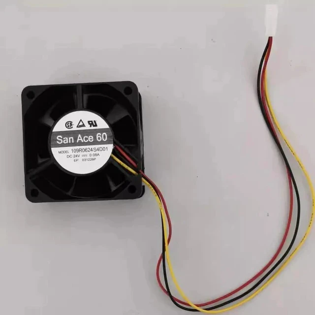 Alt view image 2 of 2 - DC24V 0.08A 109R0624S4D01 6025 6cm 3-Wire Inverter Cooling Fan
