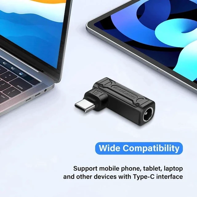 Alt view image 3 of 7 - PD 140W DC5521 to Type C Power Charging Adapter DC 5.5mm x 2.1mm Female Input to USB C Male Connector with PD Automatic Identification Chip,for Phone,Tablet,Laptop (DC5521 G)