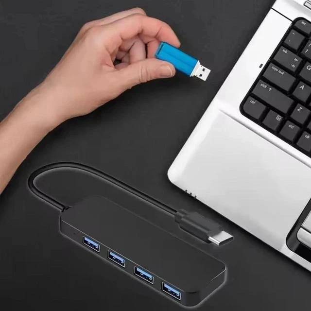 Alt view image 5 of 7 - USB C Hub Splitter 4-Port Extender Multiport USB Adapter for Laptop, Xbox, Flash Drive, HDD, Console, Printer, Camera,Keyborad, Mouse
