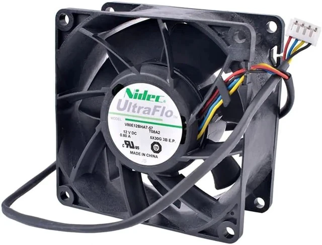Alt view image 4 of 4 - V80E12BHA7-57 8cm 80mm fan 8038 80x80x38mm 12V 0.80A Double ball bearing air volume server cooling fan