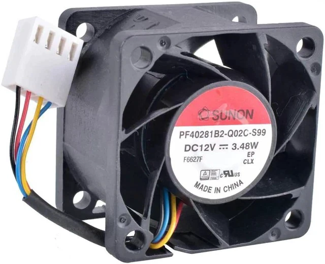 Alt view image 3 of 4 - PF40281B2-Q02C-S99 4cm 40mm 4028 40x40x28mm 12V 3.48W PWM double ball bearing large air volume cooling fan
