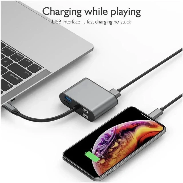Alt view image 2 of 7 - 8 in 1 USB-C / Type-C to 3 USB 3.0 + USB-C / Type-C + HDMI + VGA Interfaces HUB Adapter with Micro SD Card Slot & 3.5mm AUX