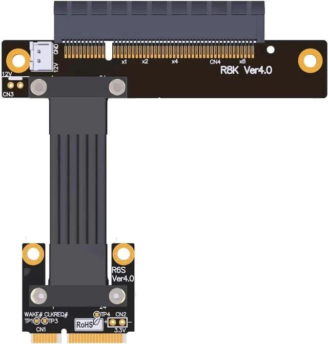 Main image of Gen4 Mini PCI-E to to PCI Express 8X Extension Cable mPCIe to PCIe 4.0 8X Riser Cable Adapter for Motherboard PCI-E4.0 8X SSD (15cm,R68SK 4.0)