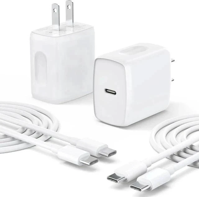 Main image of USB C Charger Type C Fast Charging 2 Pack 25W Chargers Block with 2 Pack 6FT USB C to C Cable for iPhone 15 16 Pro Max/iPad/ Series and More