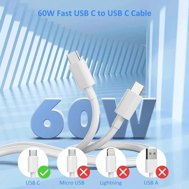 Alt view image 5 of 7 - USB C Charger Type C Fast Charging 2 Pack 25W Chargers Block with 2 Pack 6FT USB C to C Cable for iPhone 15 16 Pro Max/iPad/ Series and More