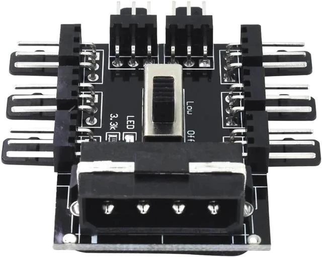 Main image of hot-PC 1 to 8 4Pin Molex Cooler Cooling Fan Hub Splitter Cable PWM 3Pin Power Supply Speed Controller Adapter For PC Mining