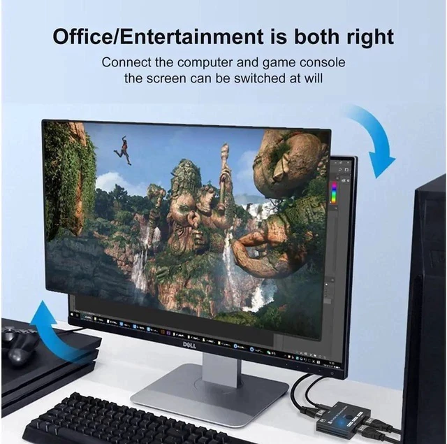 Alt view image 4 of 6 - HDMI 2.1 Ultra 8K Bi-Directional Switch 8K@60Hz 4K@120Hz 1in 2out 2in 1out High Speed 48Gbps Splitter(Singal Display) Converter Compatible with Xbox X PS5 Blue