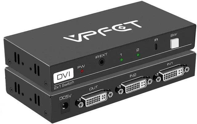 Main image of DVI Switch 2 in 1 Out 4K Port Switcher Selector for PC Laptop DVR Projector HDTV Devices HDCP