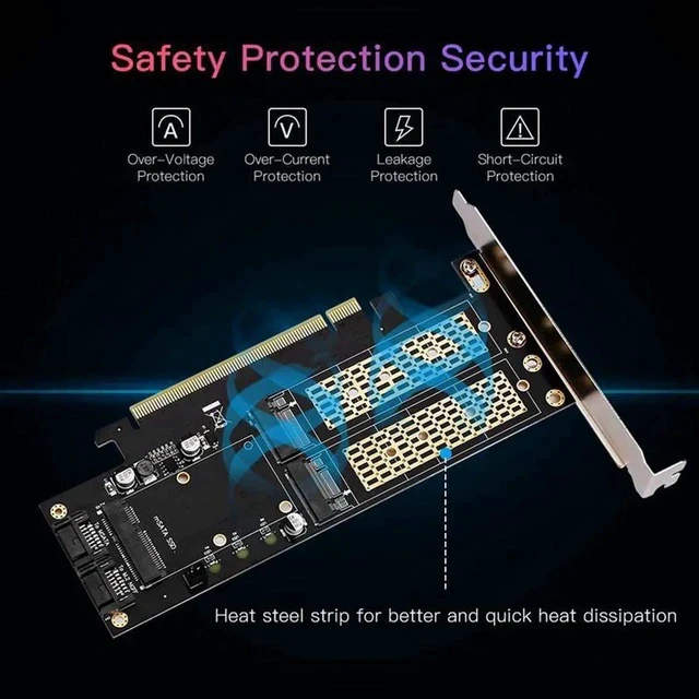 Alt view image 3 of 5 - 3 in 1 NGFF and MSATA SSD Adapter Card, M.2 NVME to PCIE/ M.2 SATA SSD to SATA III/ MSATA to SATA Converter Express Card