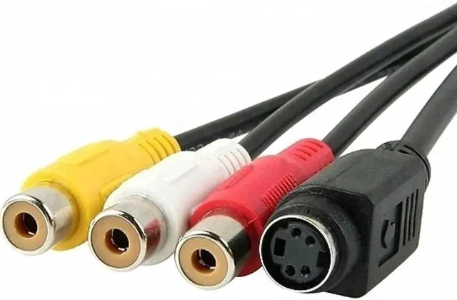 Alt view image 4 of 4 - VGA to RCA Cable VGA Male to S-Video 3 RCA Jack Female Composite AV TV Out Adapter Converter Video Cable for TV PC Computer AV Projector (black)
