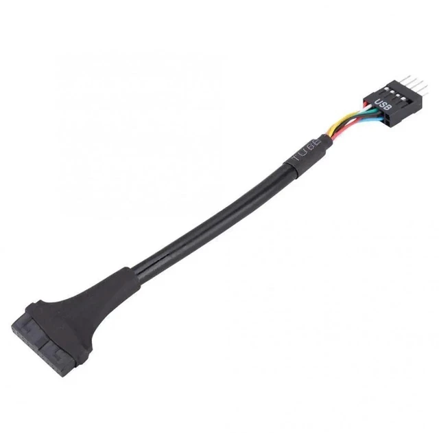 Alt view image 5 of 5 - UsB 3.0 to UsB 2.0 adapter cable, 20-pin to 9-pin motherboard UsB conversion cable forcomputer, with needle guard plate.