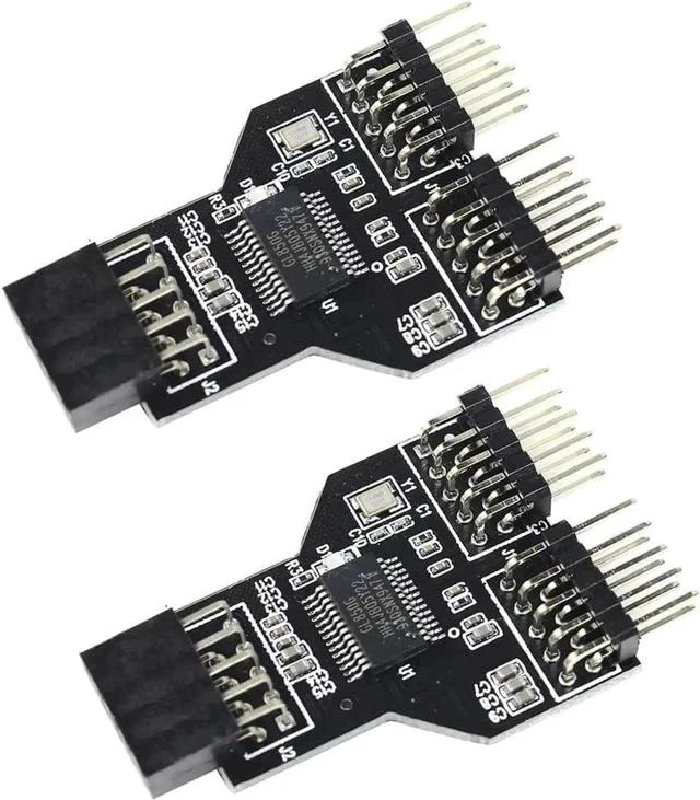 Main image of 9 Pin USB Header Female 1 to 2 Male Board 9-Pin USB HUB USB 2.0 9 Pin Connector Adapter for RGB Splitter with 30cm 60cm Cable (No Cable,2 PCS)