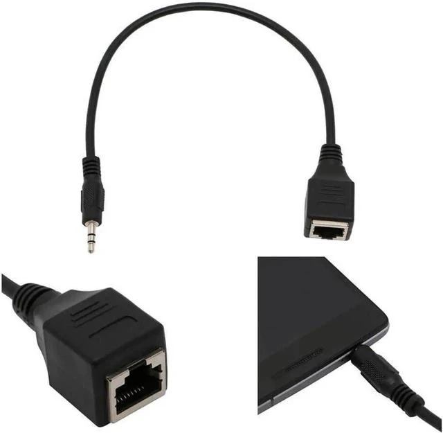 Main image of 3.5mm Male Jack TRS Audio Cable To RJ45 Socket Ethernet Adapter Wire 1pc